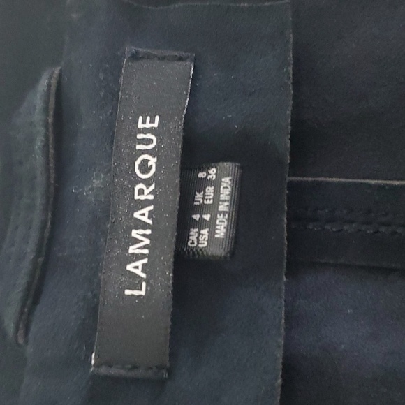 Lamarque BLUE Suede Leather Jacket Size 4 - Picture 2 of 15